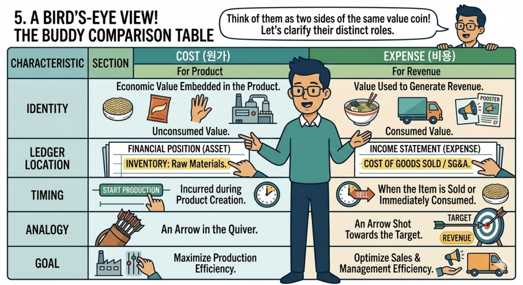 comparison:cost-vs-price-expenditure-vs-expense, inventory vs cogs